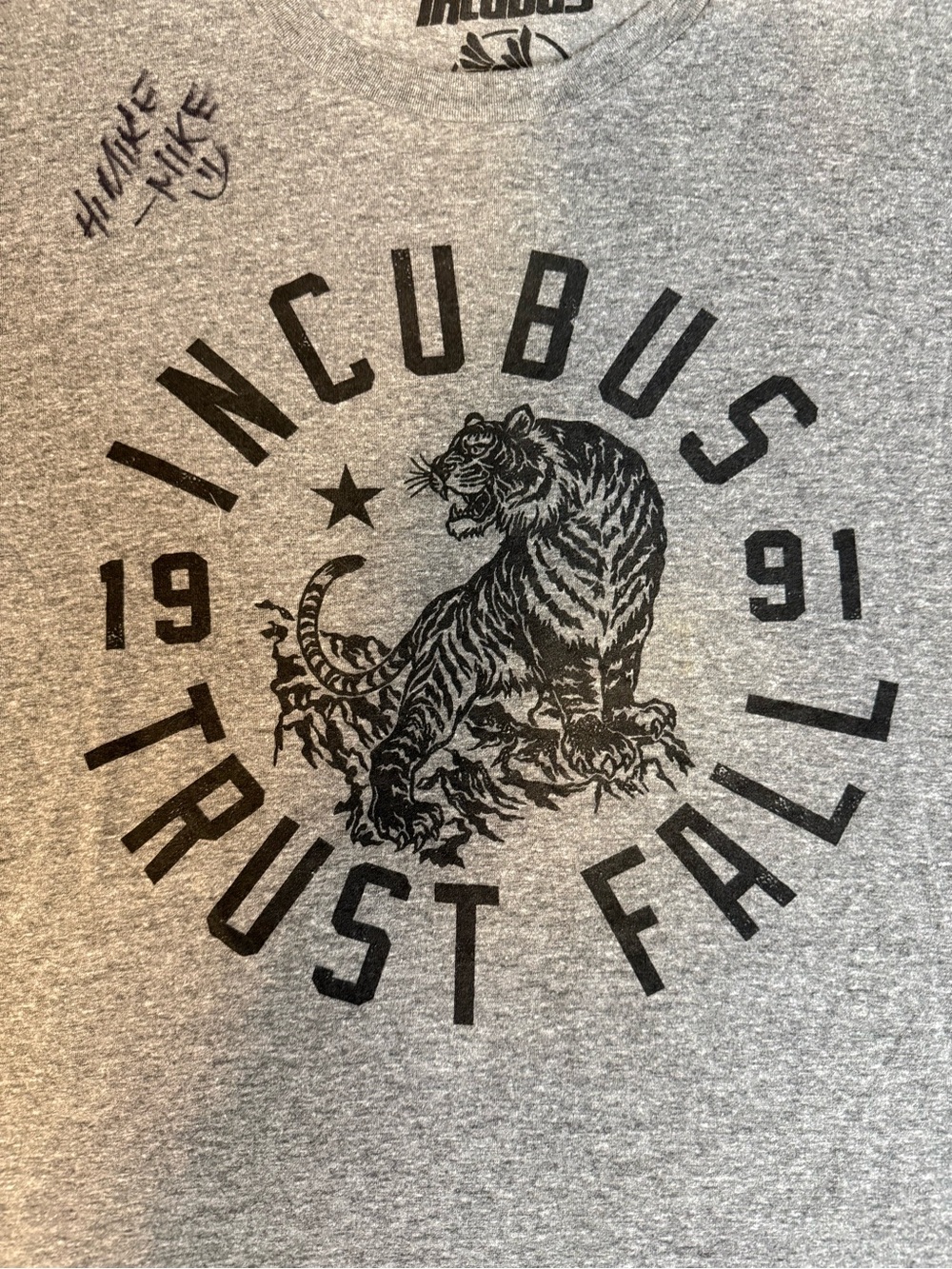 Incubus Trust Fall 2015 Tour T-Shirt Gray Size Large Band Tee